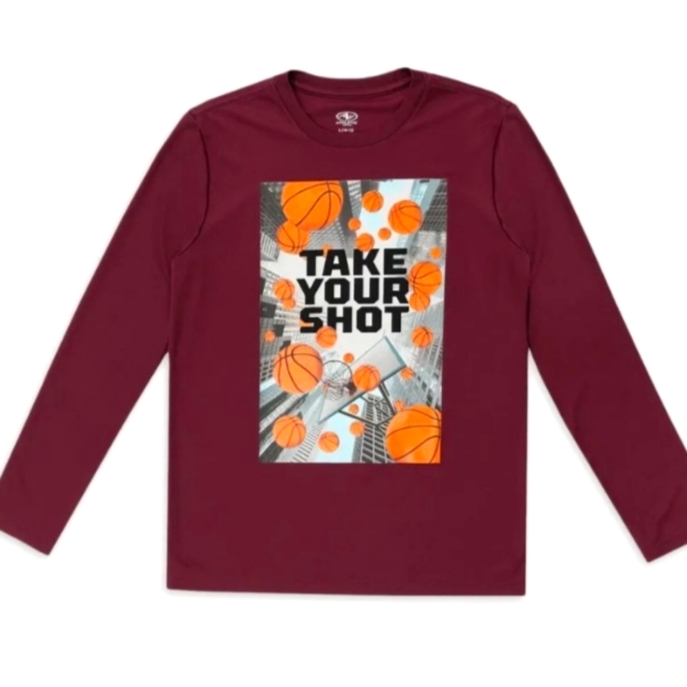 Athletic Works Boys Long Sleeve Graphic Basketball Shirt - Picture 5 of 7